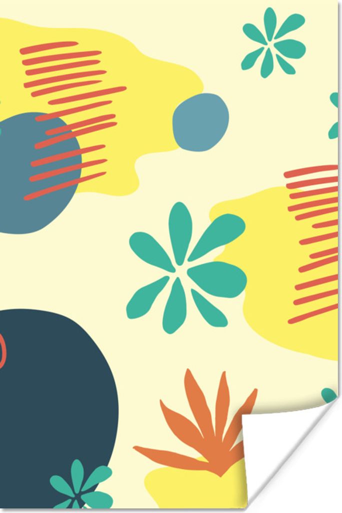 MuchoWow Poster Sommer - Flecken - Pastell 80x120 cm - Papierdruck