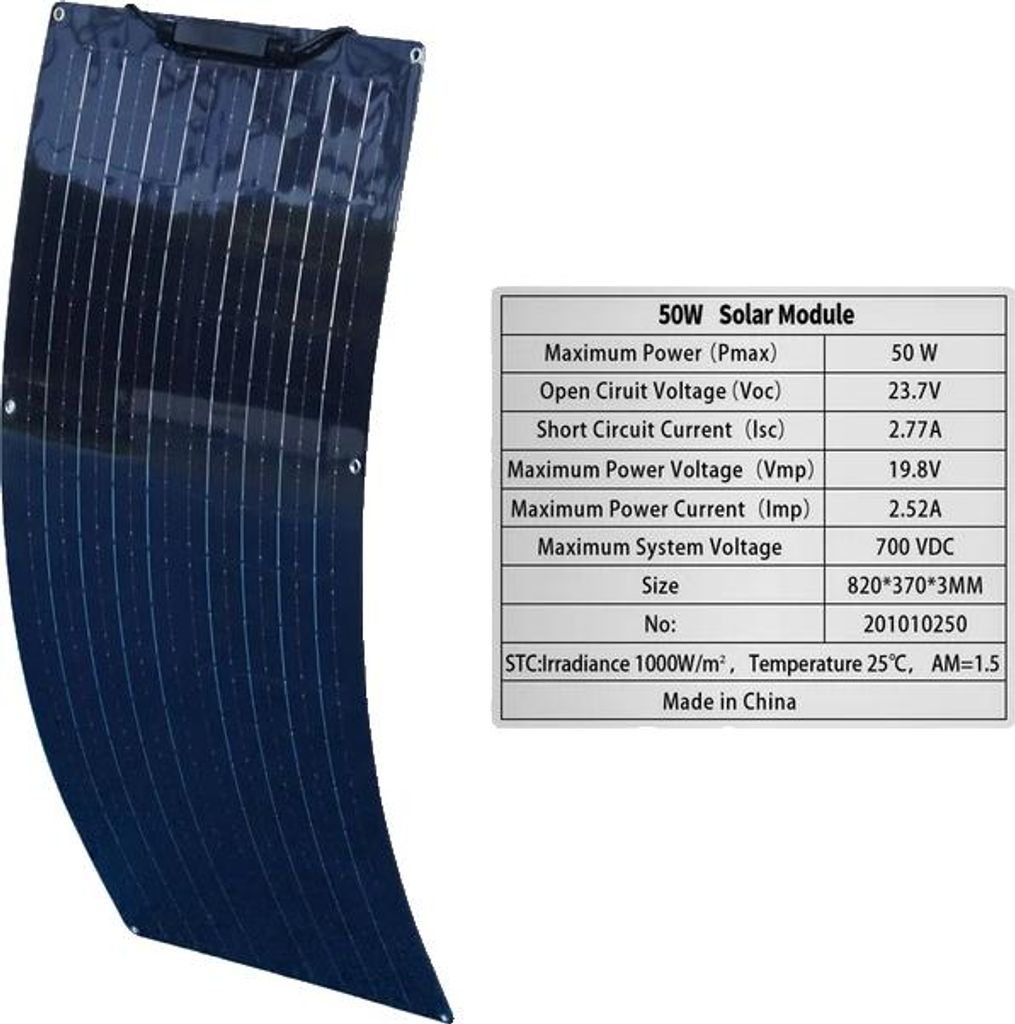 Solarpanel, 50W, 12V, 50W Solarpanel