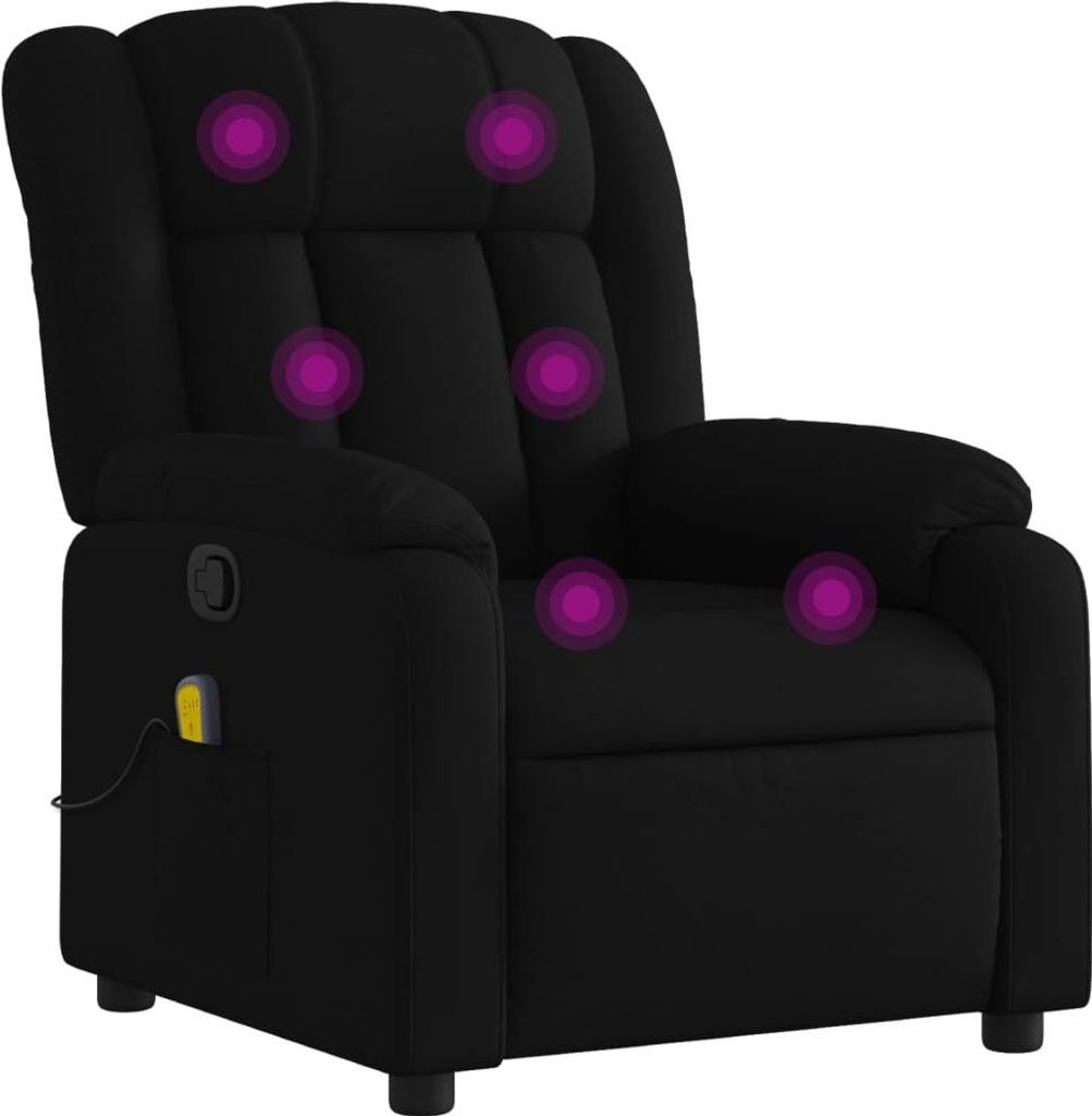 vidaXL Massage-Relaxsessel, schwarzer Stoff