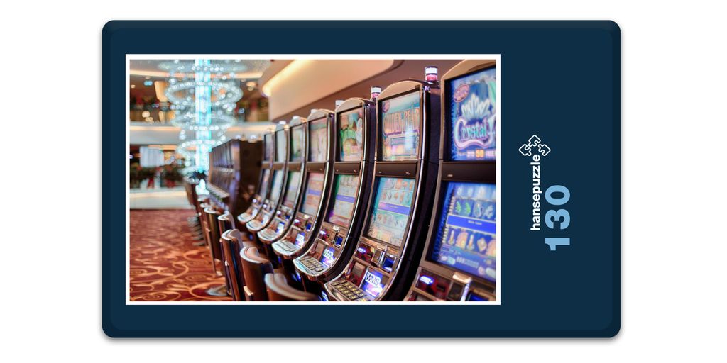 hansepuzzle 17951 - Spielcasino Puzzle, 130 Teile, Unternehmen, 28,7 x 20,0cm mit hochwertiger Aufbewahrung, Kartonbox & Beutel