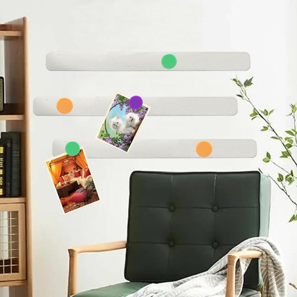 Magneetbord und selbstklebende Magnetstreifen - geeignet für das Büro - 10 starke Magnete