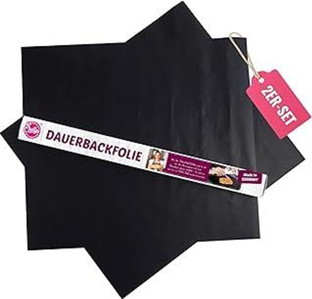 Sallys Dauerbackfolie 2er Set - 44 x 39 cm - Wiederverwendbare Antihaft-Unterlage bis 260 Grad - Ideal für Ofen, Grill & Mikrowelle - Spülmaschin...