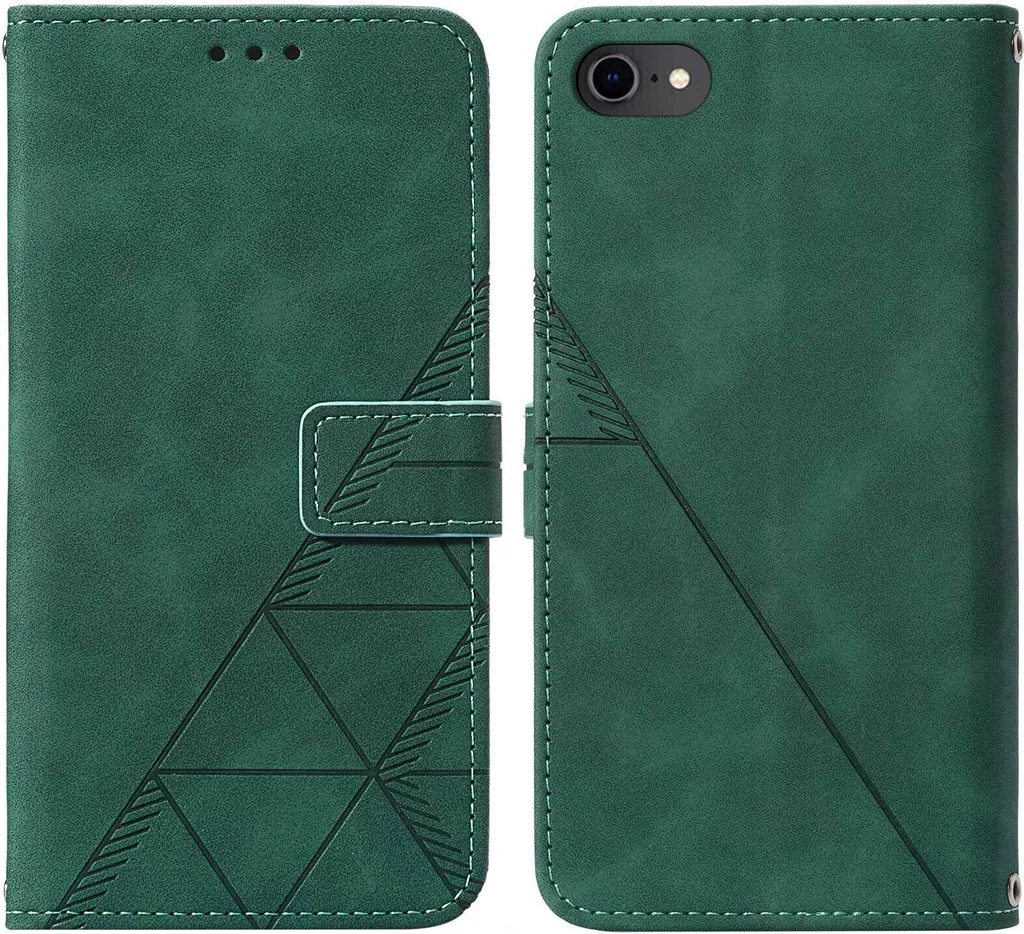 Cover iPhone SE 2020 Libro Verde - Design Vintage Goffrato porta carte