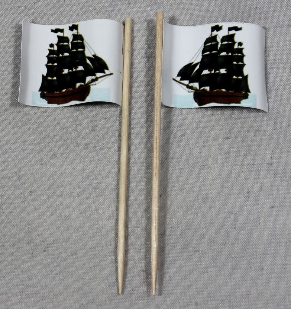 Party-Picker Flagge Pirat (6) Piratenschiff Papierfähnchen Produktbild 