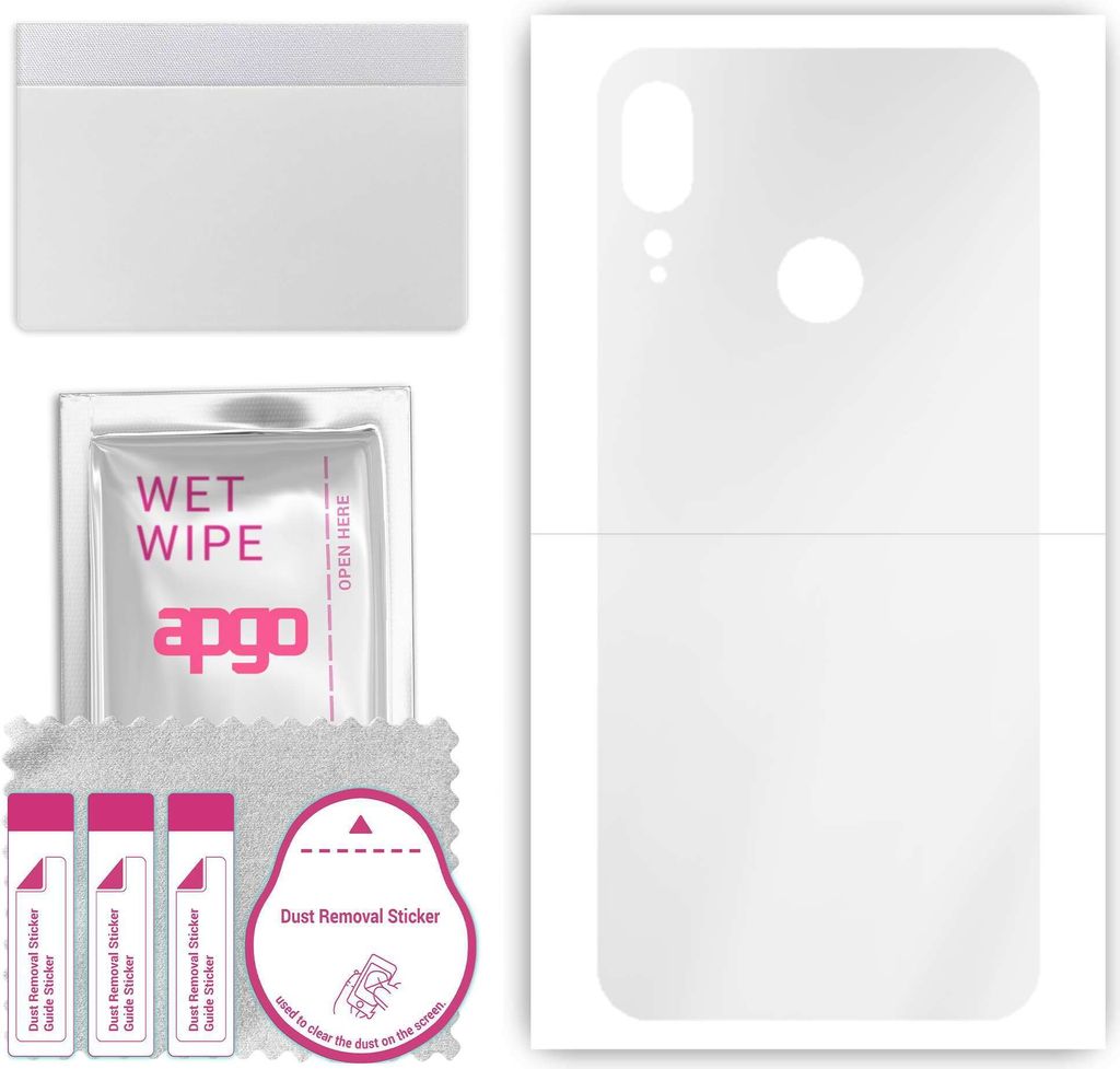 apgo Rückseite Schutzfolie, klar, kompatibel mit Motorola Moto E6 Plus, Hinten Hydrogel-Displayschutzfolie mit Positionierhilfe, kratzfest, einfac...