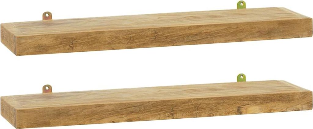 vidaXL Wandregale 2 Stk. 60x15x4 cm Massivholz Teak