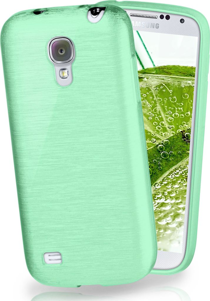 moex Brushed Case kompatibel mit Samsung Galaxy S4 Mini - Hülle aus Silikon, Mint