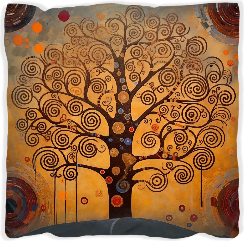 Wallario Premium Kissen, weiche Oberfläche, mit Motiv Baum des Lebens, Größe: 60 x 60 cm, mit weißer Rückseite
