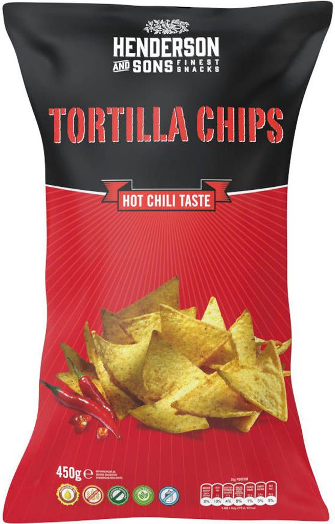 Henderson and Sons Tortilla Chips al gusto di peperoncino Immagine del prodotto 