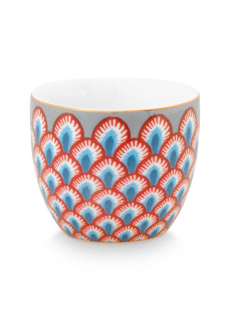 PIP STUDIO Flower Festival Scallop Eierbecher Light Blue/red