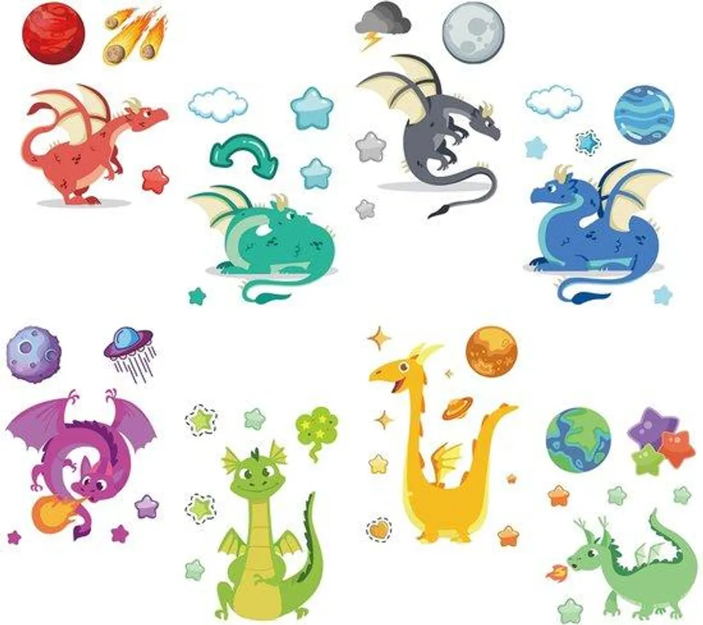 Autocollants Dinosaures PVC Adhésifs pour Décoration Murale Enfant