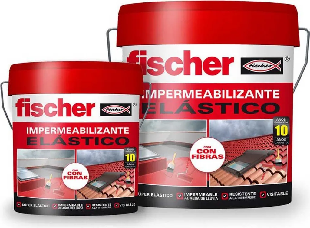 Revêtement d'Étanchéité Fischer Gris aux Fibres 4L pour Réparations