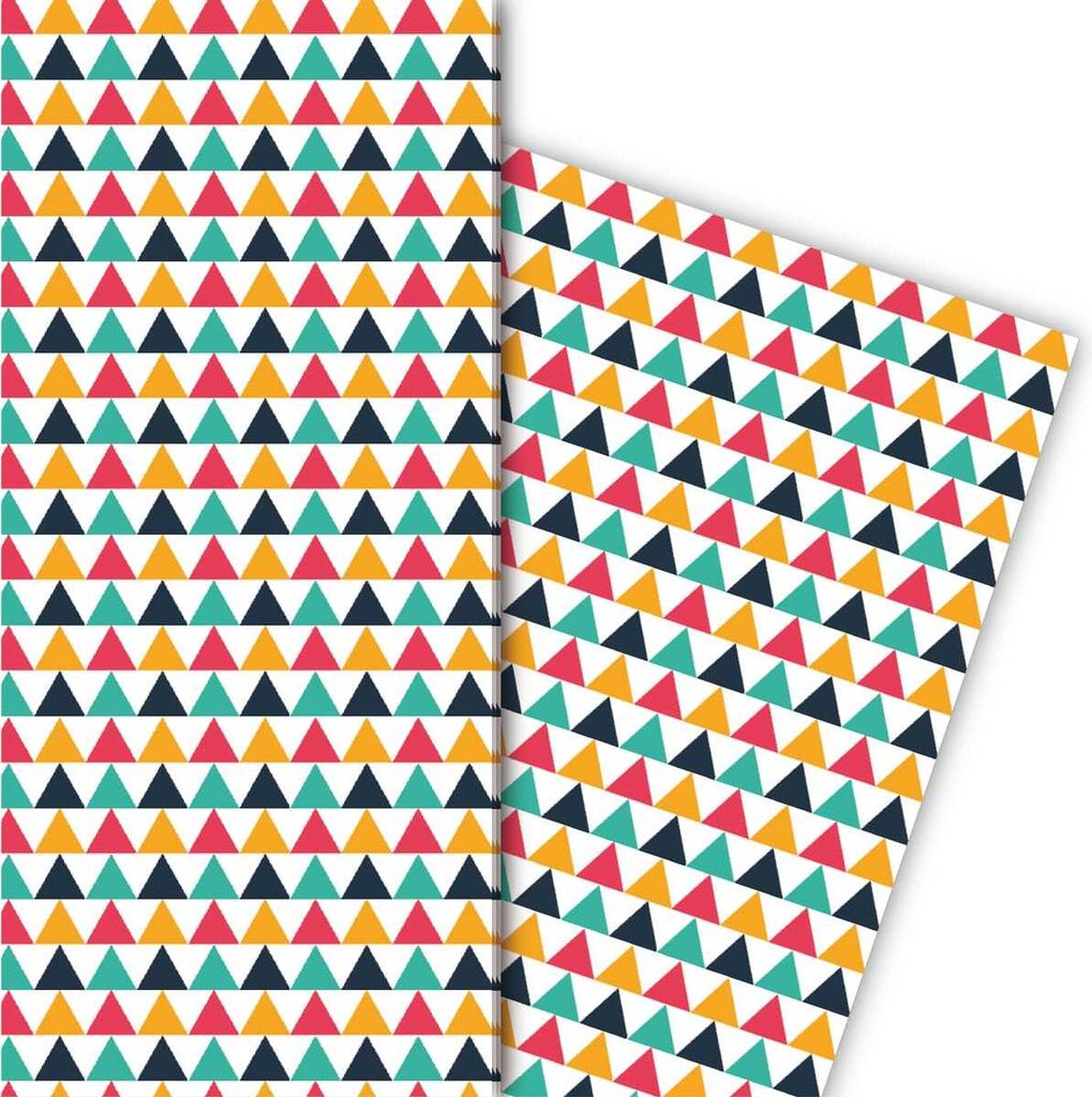 Modernes grafisches Geschenkpapier für liebevolle Geschenke mit Dreiecken - G5136, 32 x 48cm