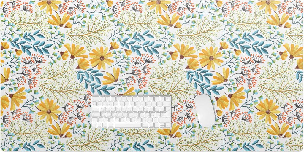 Florales Vintage-Muster – Schreibtischunterlage – Rutschfeste Tischunterlage – Schreibtischmatte für Büro & Zuhause – Schreibunterlage ...