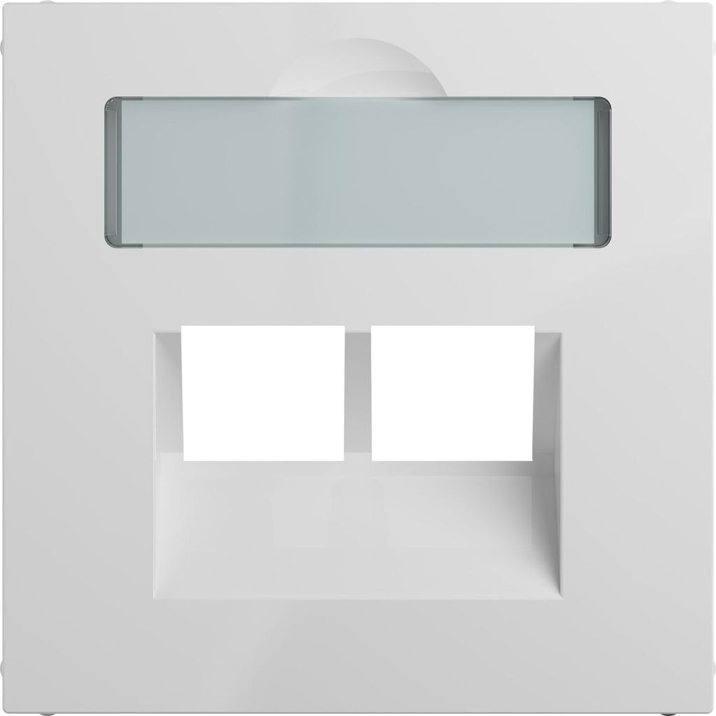 Legrand SEANO Abdeckung 2x RJ45 für Datendosen von Metz, Telegärtner und Rutenbeck, inkl. Beschriftungsfeld, Ultraweiß, 765159