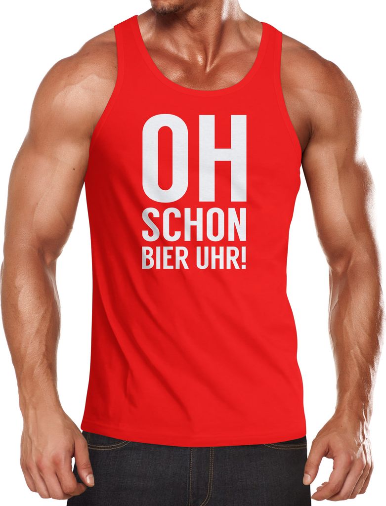Herren Tanktop Oh schon Bier Uhr Moonworks XXL
