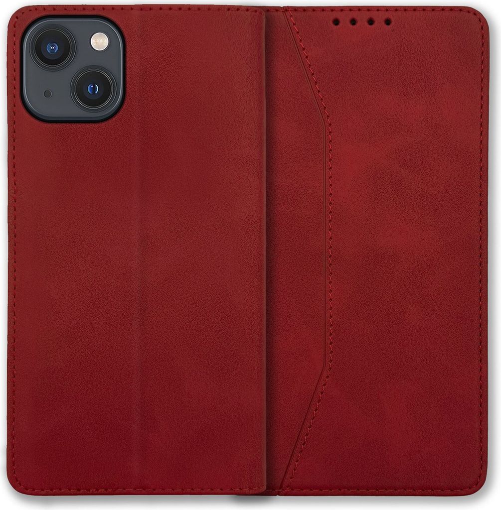 Bookstyle 'Premium' Schutzhülle Klapphülle Schutztasche Etui Cover für Apple iPhone 13 - Rot