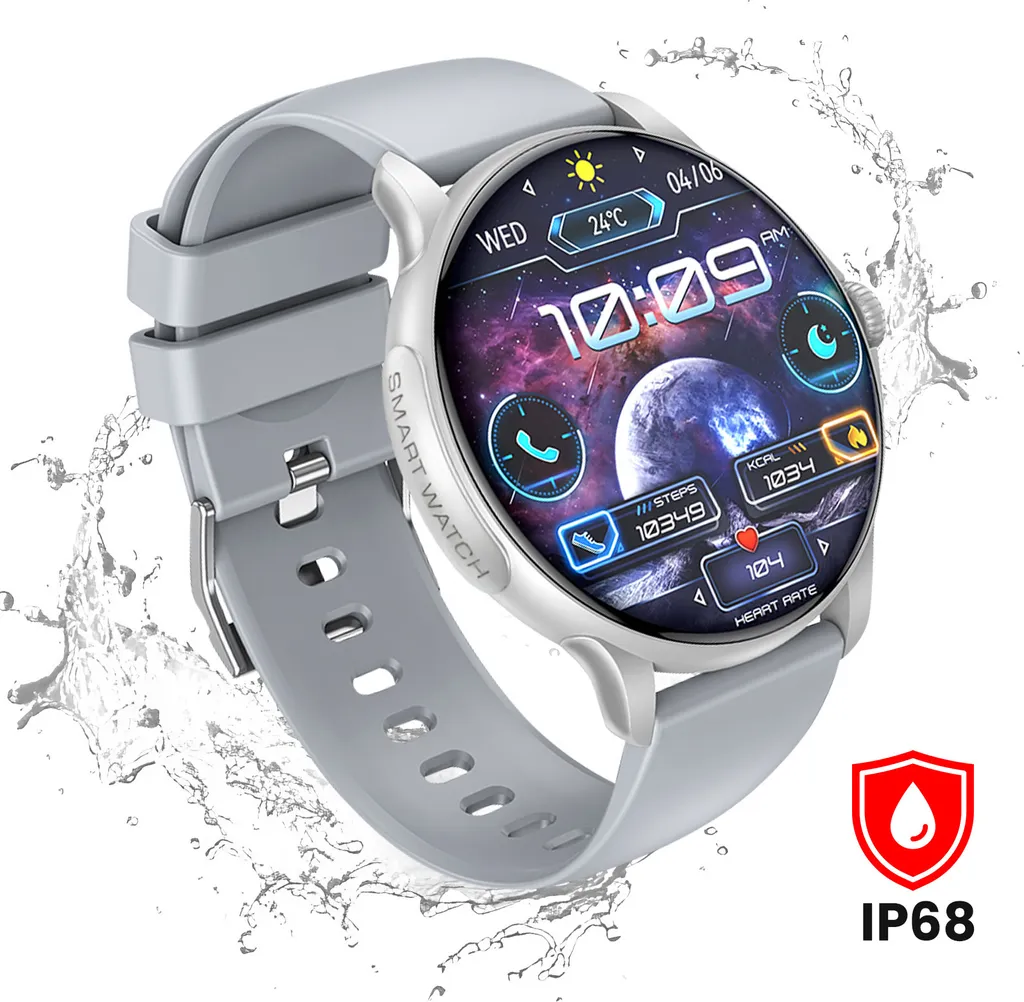 XO Smartwatch AMOLED High-Tech Argento: Sport e Salute IP68 - 3