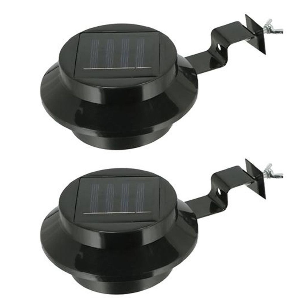 2x Solar Dachrinnenleuchte Dachrinnenlampe Dachrinnen Lampe Licht Regenrinne Solarlampe Solarleuchte Beleuchtung Aussenlampe