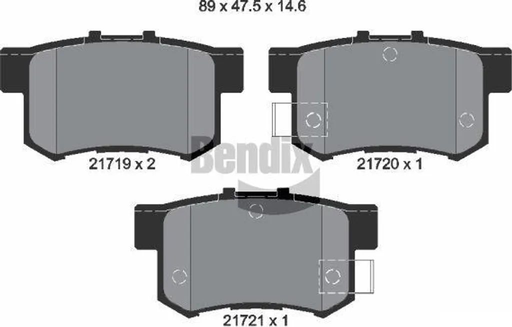Plaquettes de frein Honda Civic et FR-V Bendix BPD1838 pour trajet urbain