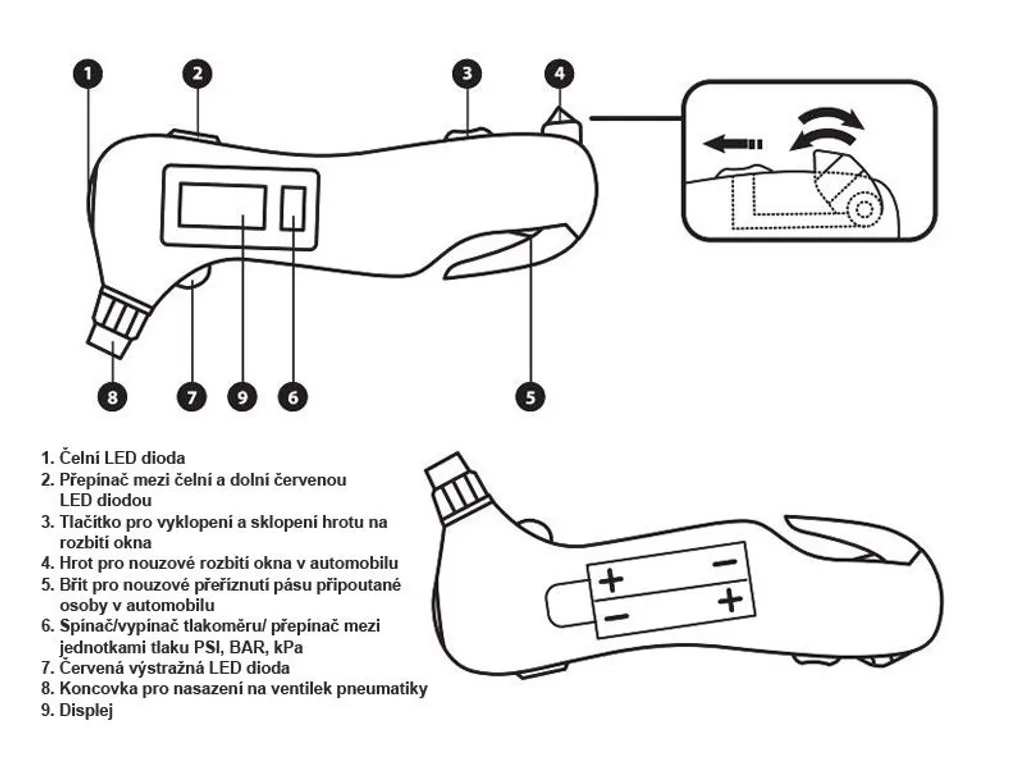 Manometro Digitale Pneumatici 5 in 1 EXTOL PREMIUM - Sicurezza Emergenza - 3