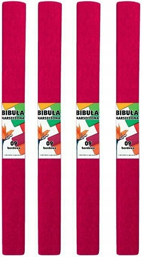 Krepppapier Burgunderrot, 2 Meter Rolle