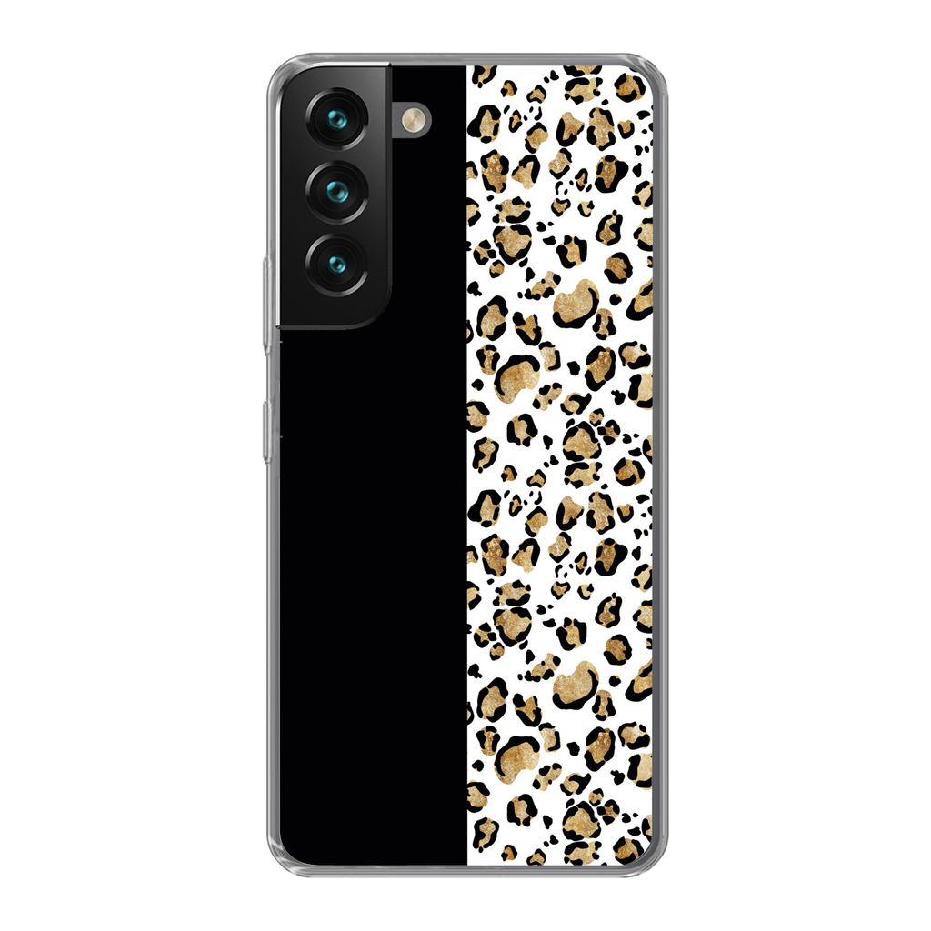 MuchoWow Handyhülle Schutzhülle Hülle für Samsung Galaxy S22 Panther Druck - Tiere - Aquarell Silikon Softcase Handy Hülle - Mobiltelefonhülle