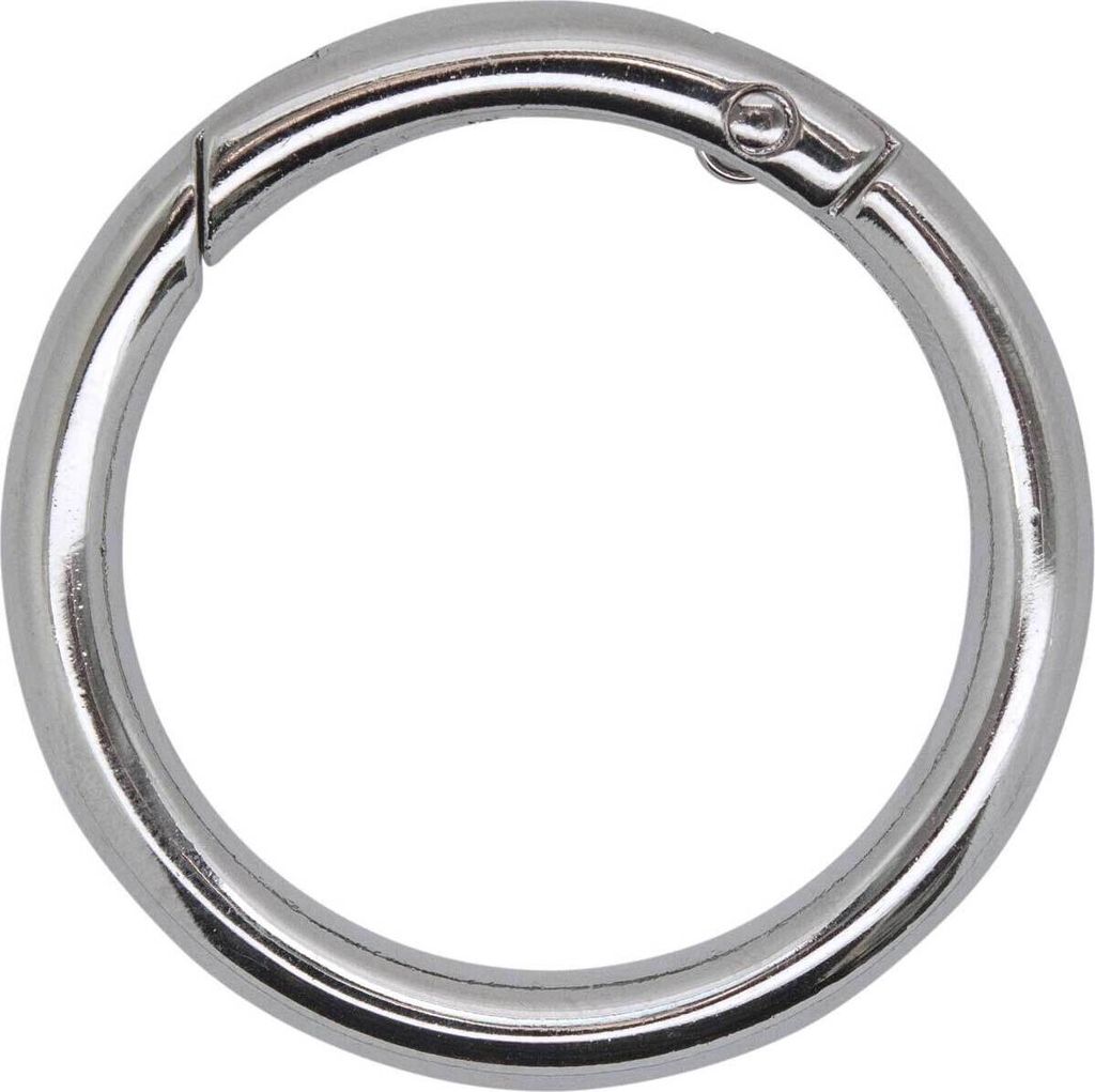 1 Ring Karabiner Innen-Ø Größenwahl Farbwahl Metall Ringkarabiner Schlüssel, Farbe:silber, Größe:Rund | 32mm x 6mm