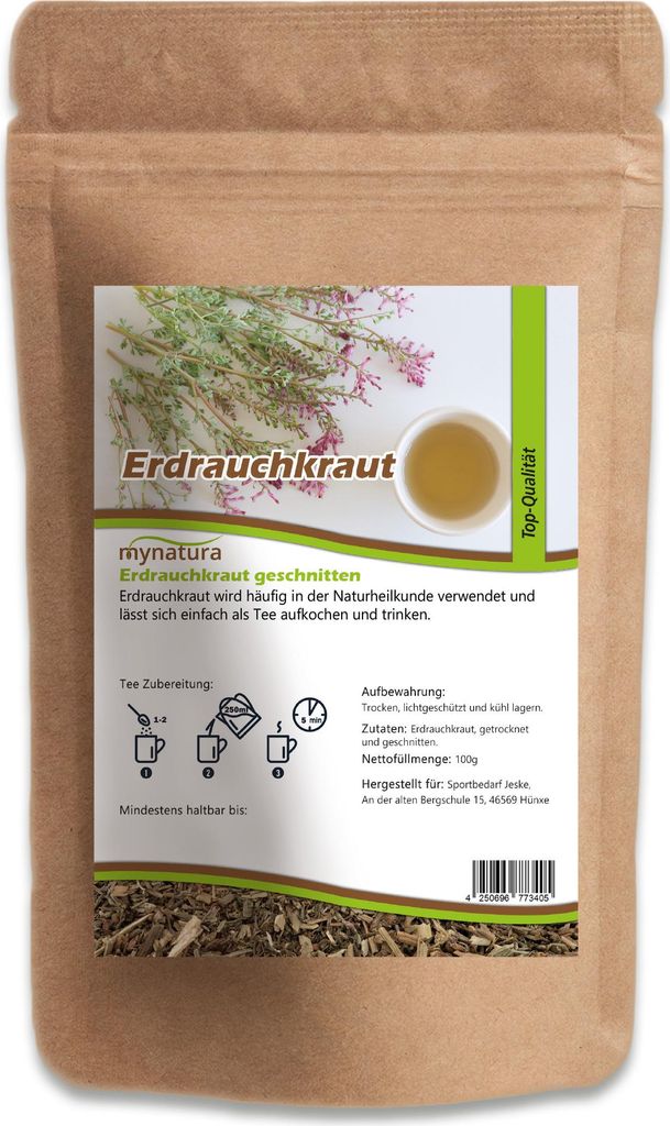 Mynatura Erdrauchkraut geschnitten – Hochwertige Kräuterqualität aus kontrolliertem Anbau 100g