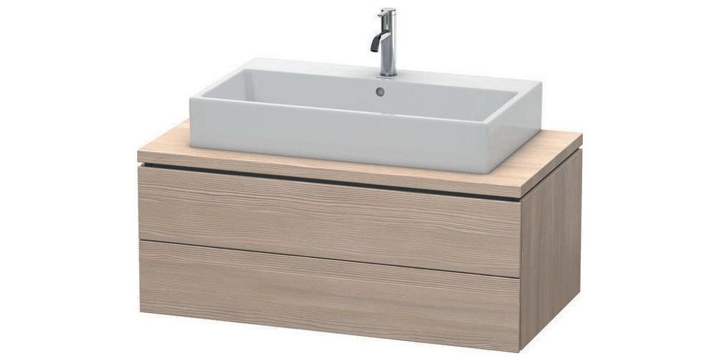 Konsolenunterschrank L-CUBE 400x1020x547mm weiß supermatt Produktbild 
