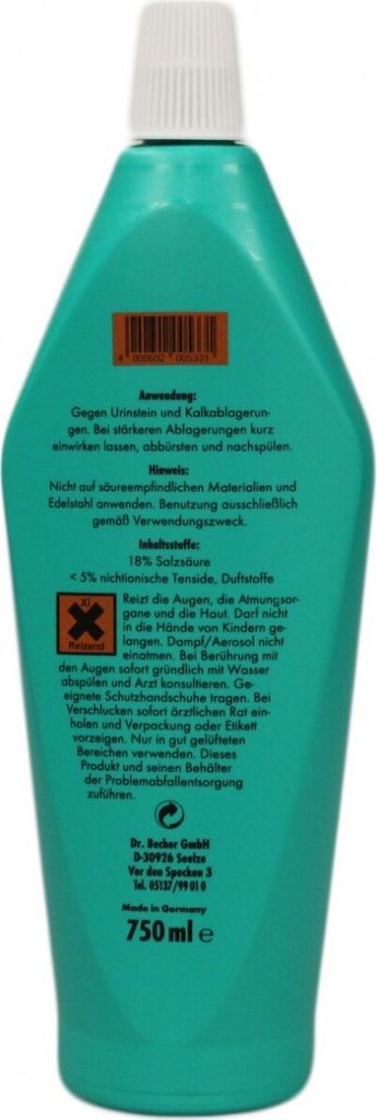 Becher Urinstein Entferner WC-Reiniger frisch, 750,0 ml Produktbild 6