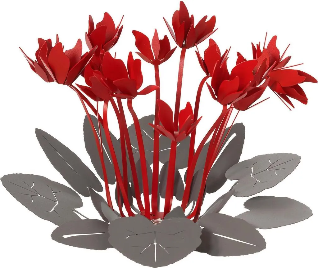 Objet de décoration de table Ciclamino 38cm en fer et boue rouge chic