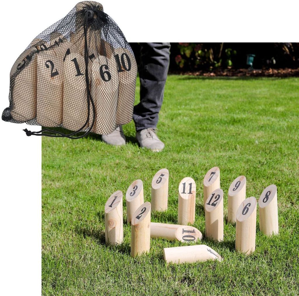 Finn Kubb Wurfspiel Holzspielzeug 12 Spielhölzer 1 Wurfholz Produktbild 4