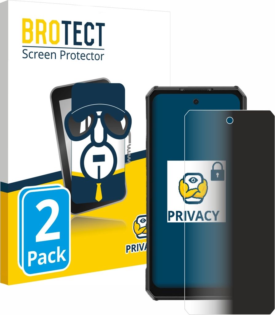 2x BROTECT Sichtschutzfolie für Ulefone Armor 30 Pro Anti-Spy Privacy Sichtschutz Blickschutz Folie Blaulicht-Schutz