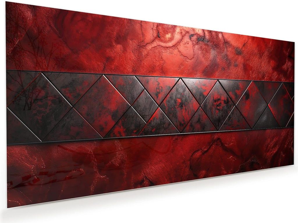 Glasbild 100x50cm in XXL für Wohnzimmer, Schlafzimmer Motiv Dunkle Muster Wand
