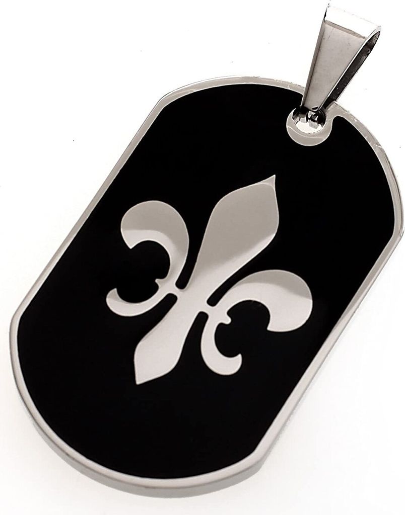 Karisma Edelstahl Anhänger Dog Tag Bourbonische Lilie Epoxy Produktbild 