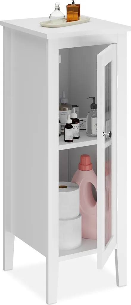 relaxdays Mobile bagno bianco 2 scomparti - 1