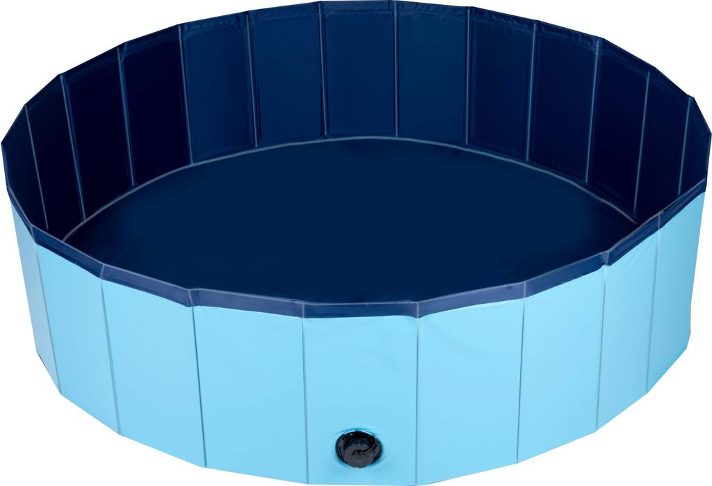 maxxpro Pet Hundepool 120 x 30 CM - Mittelgroße Hunderassen - Faltbar - Anti-Rutsch-Boden - mit Entleerungsventil - Blau