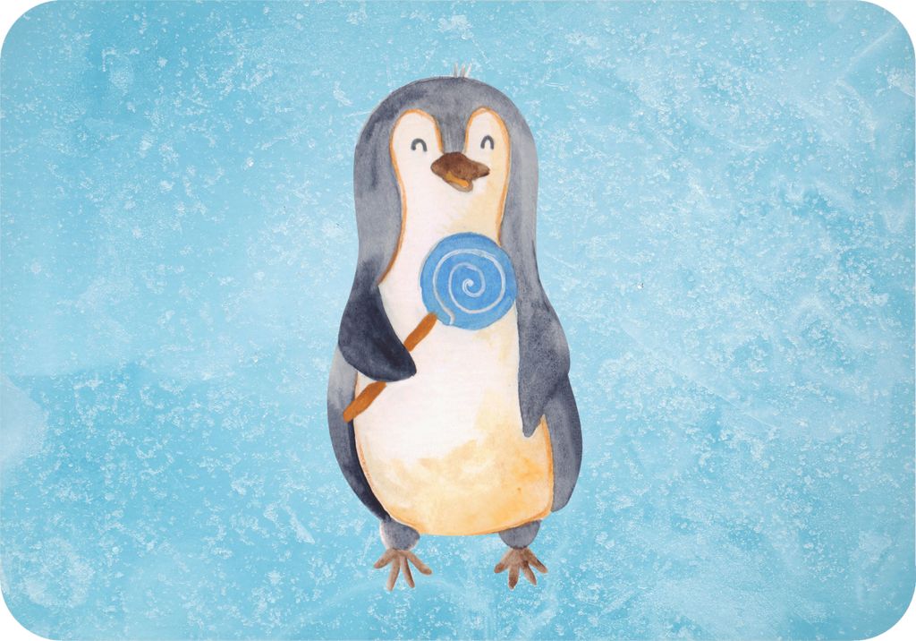 Mr. & Mrs. Panda magnet Pinguin Lolli - Eisblau - Geschenk, küchenmagnet, Süßigkeiten, Spruch, bildmagnet, Kühlschrankmagnet, Naschen, Heißhun...