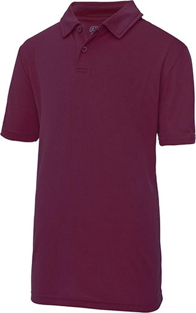 Just Cool Jungen Polo-Shirt Langarm Shirt Kurzarm Poloshirt T-Shirt, Größe:M, Farbe:Burgundy