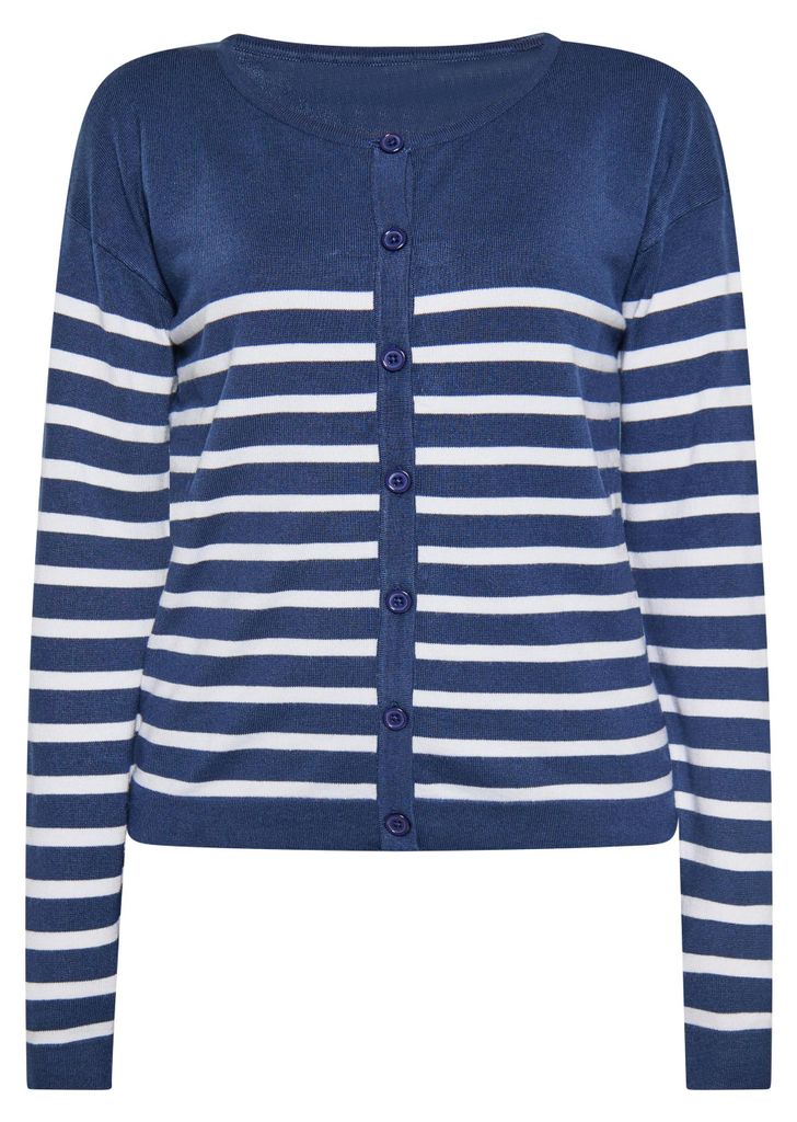 Mutha Damen Cardigan - marineblau-weiß, XXL
