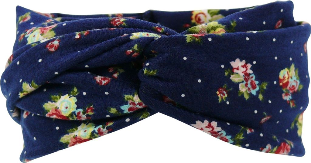 Damen Haarband oder Stirnband in 5 Farben mit Blumen Produktbild 