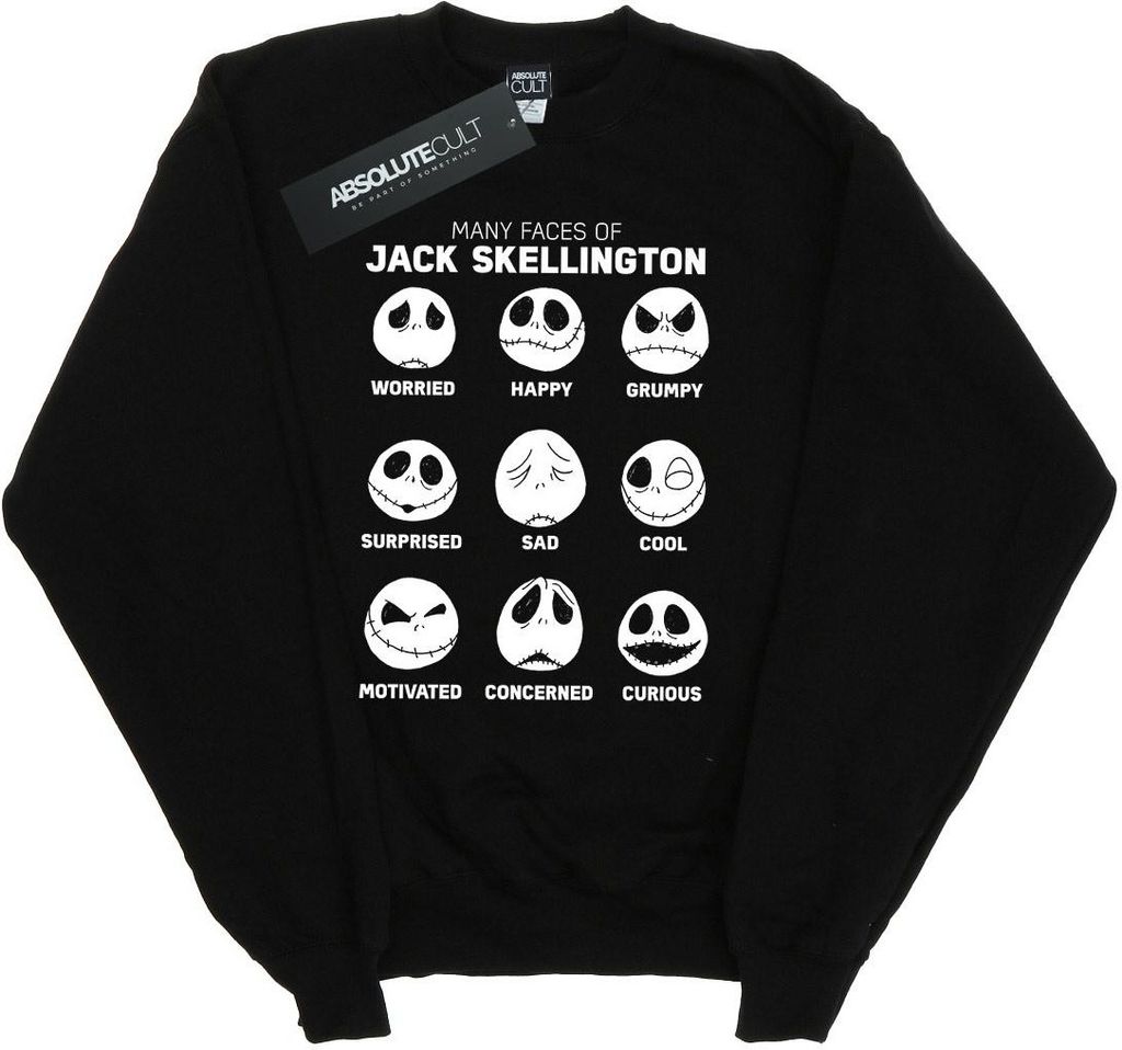 Disney - "Nightmare Before Christmas The Many Faces Of Jack" Sweatshirt für Jungen BI30281 (128) (Schwarz)