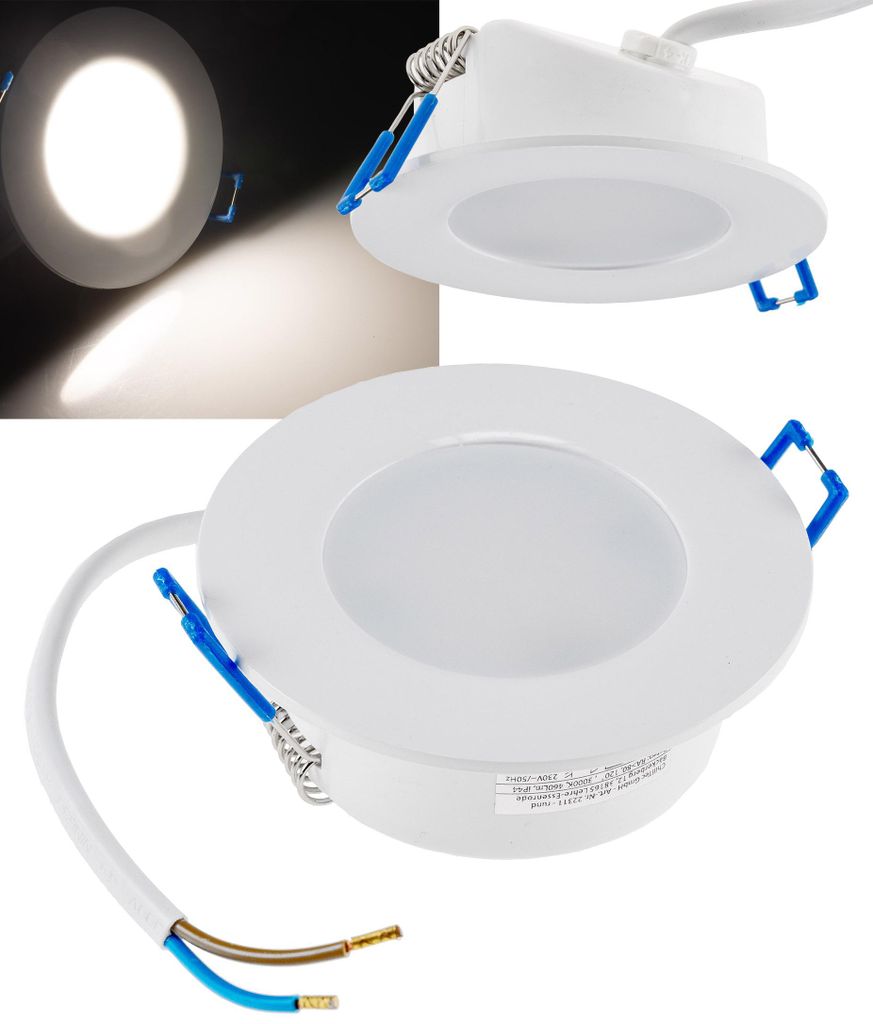 LED-Einbauleuchte Flat-30 FR-R 4200K Ø85x30mm 5W 500lm IP44 Produktbild 