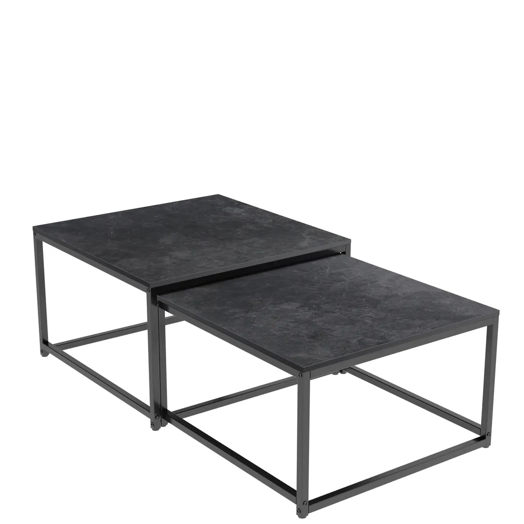 Table Basse Marbre Noir Carrée : Solution Design pour Salon Moderne
