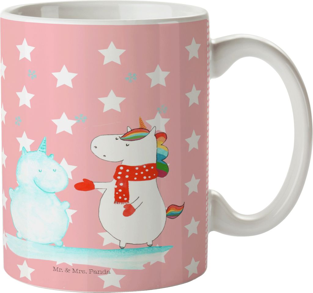Mr. & Mrs. Panda Kindertasse Einhorn Schneemann - Rot Produktbild 