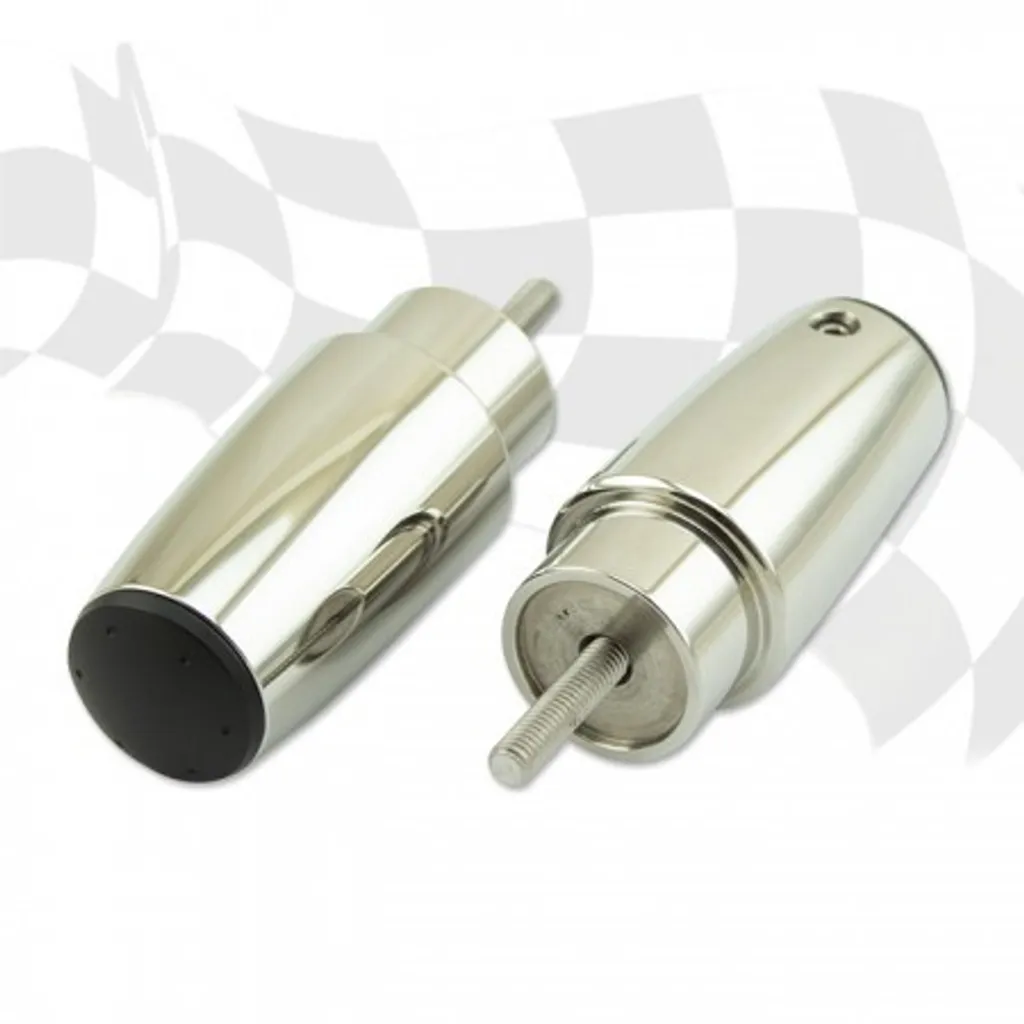 Embouts de Guidon Moto en Alu Chrome D28 M6-PIA pour Custom et Naked