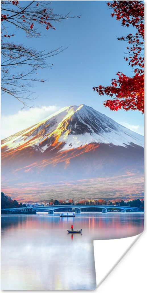 MuchoWow Poster Der japanische Berg Fuji in Asien im Herbst 20x40 cm - Plakat - Foto