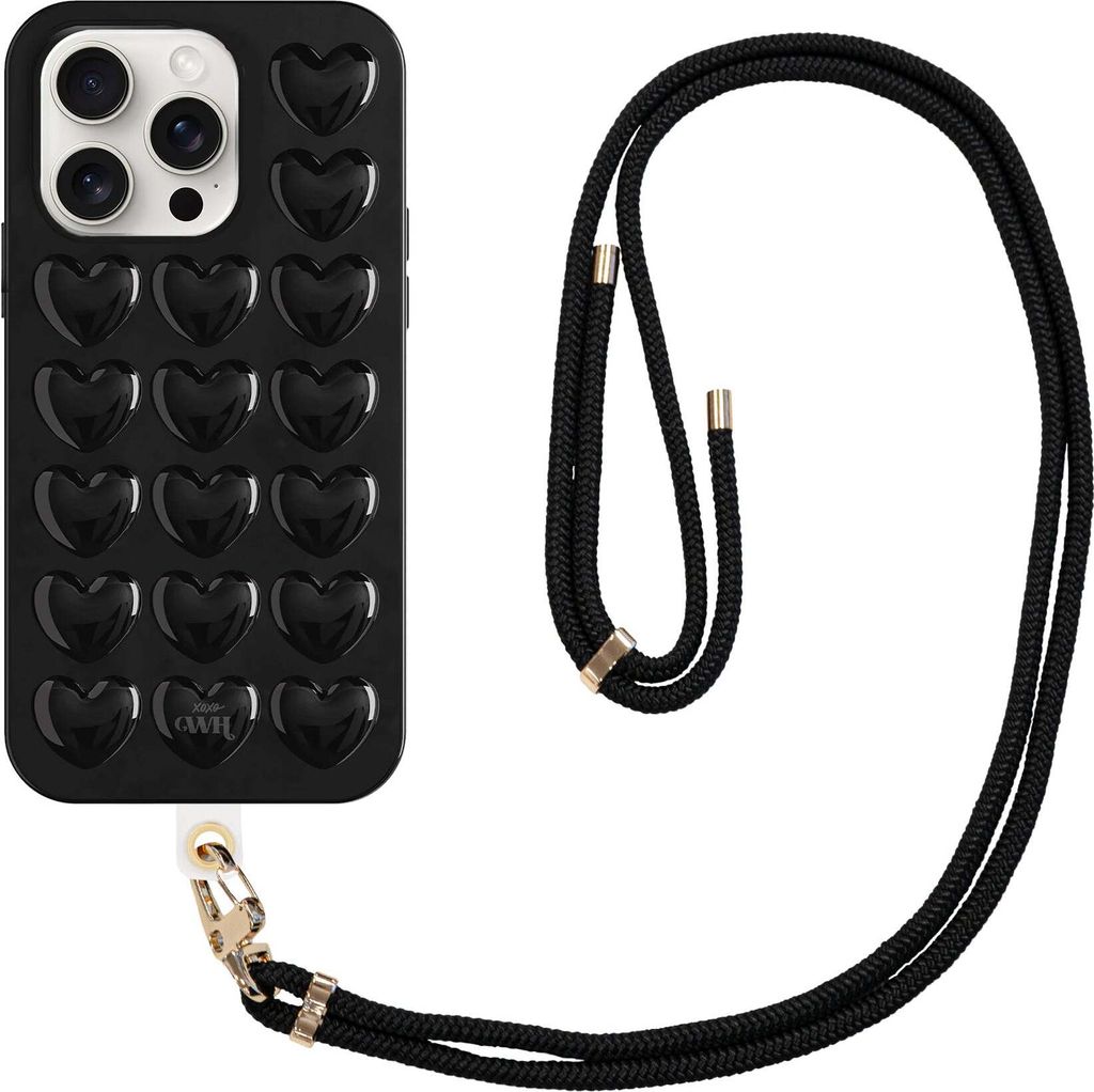 Wildhearts Heartbreaker Black Cord Case für iPhone 14 Pro Max – Telefonkette