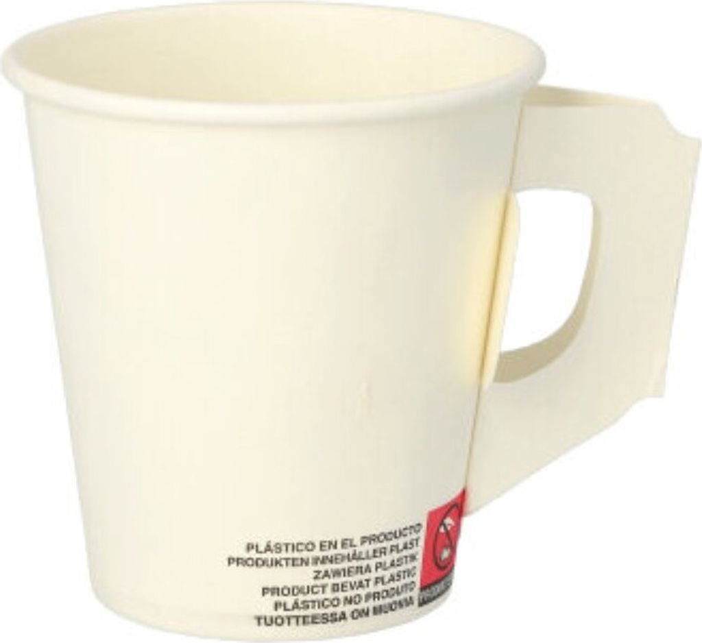 Trinkbecher mit Henkel, Pappe "To Go" 0,18 l Ø 7,3 cm · 7,8 Produktbild 